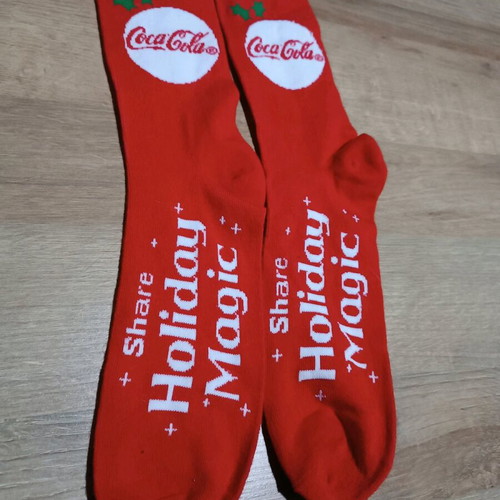 Coca Cola Christmas socks new, red