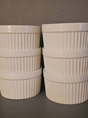 Porcelain heat-resistant bowls new, set of 6, 400ml