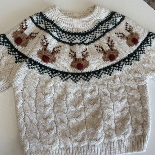 ZARA baby sweater like new with knitted design and reindeer details