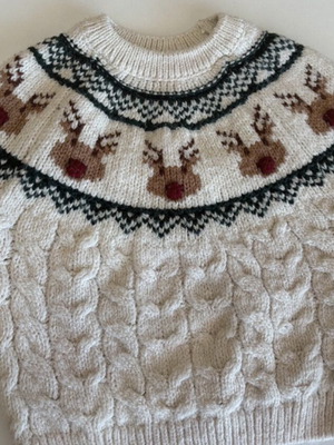 ZARA baby sweater like new with knitted design and reindeer details