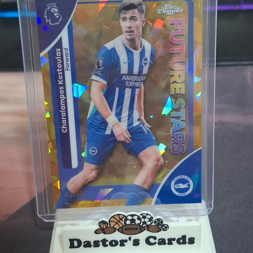 2025-26 Topps Chrome Premier League Sapphire Charalampos Kostoulas Gold #50 new