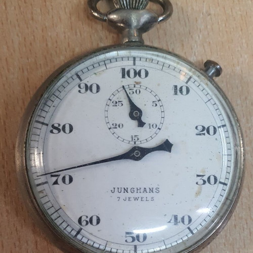 Vintage mechanical stopwatch Junghans used, model 7 jewels