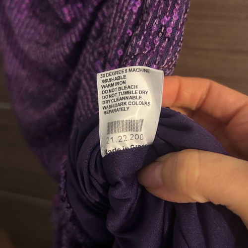 Midi dress Be You one shoulder used, purple with sequins, size S