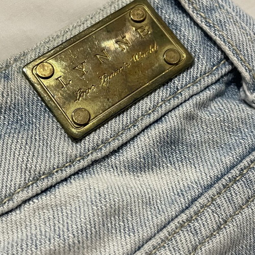 Lynne light blue jean shorts with lace, like new, size S