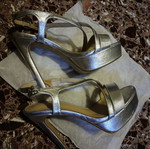 Migato summer sandals, silver, size 40