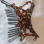 Elastic hair comb with beads for bun new