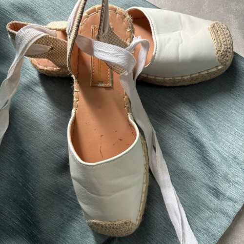 Melissa espadrilles used, leather, white, size 37