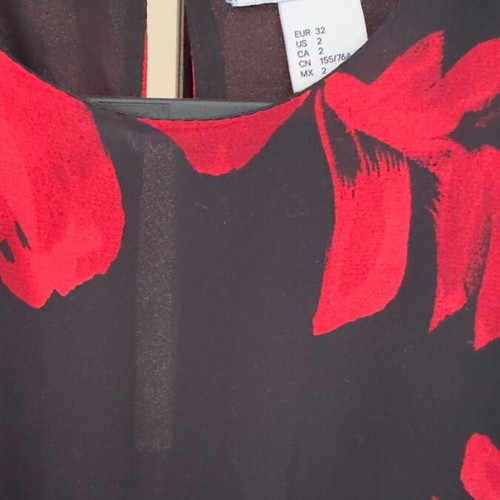 H&M dress like new with red flowers, size S