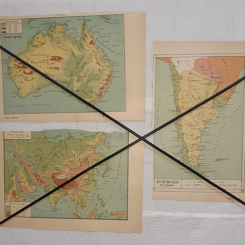 Maps of Early 1950s Chronology, Used, Pack of 33 by V. Lambrinakos