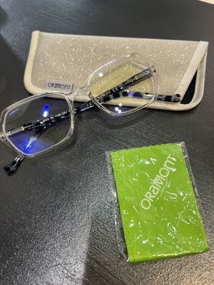 Oramont Presbyopia Glasses +1.00 Blue Light Filter like new with case