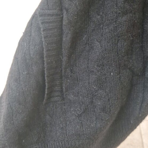Πλεκτό poncho Polo Ralph Lauren μεταχειρισμένο, μαύρο με πλεξούδα