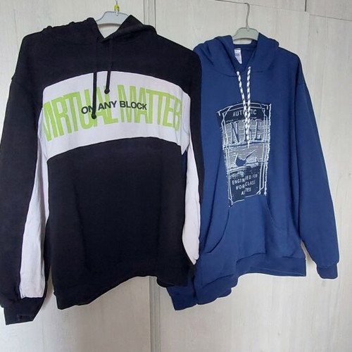 Men's hoodies like new, size M-L, black and blue, set of 2