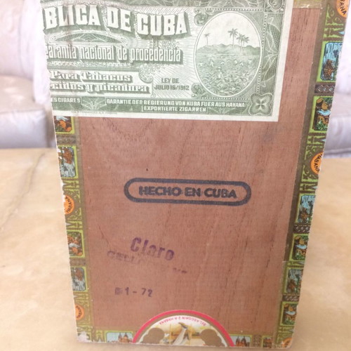 Cigar box used, Cuba, 1972