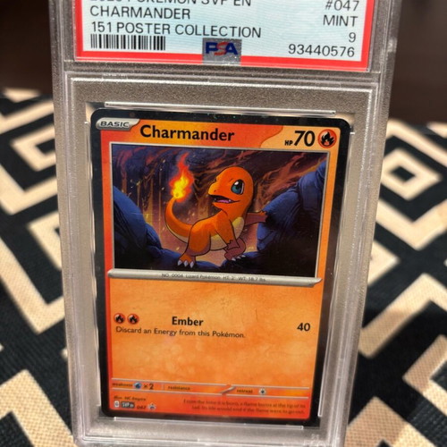 Pokemon Charmander 151 Poster Collection 2023 PSA9 SVP EN like new