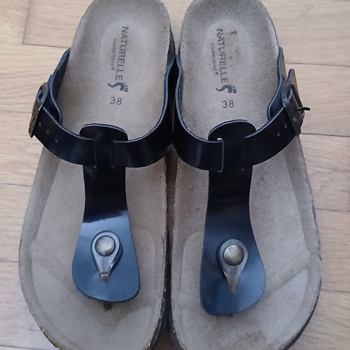 Naturelle Comfort women's sandals with cork anatomical sole size 38 used, black