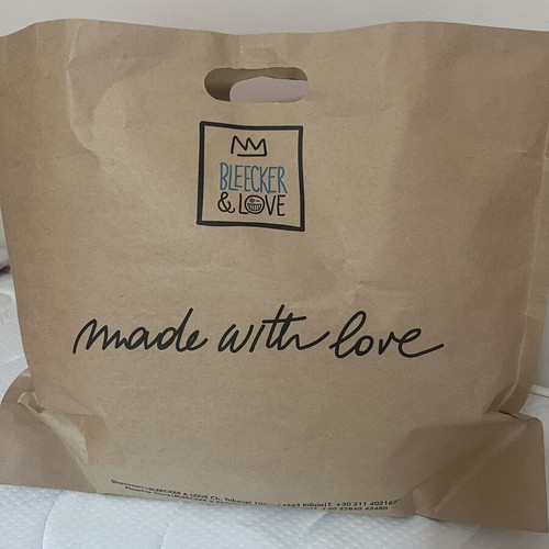 Bleecker & Love shoulder bag blue with palm trees, waterproof inside, new