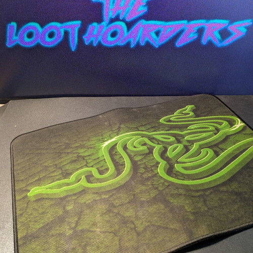 Razer mouse pad used, green with logo, 32x24 cm