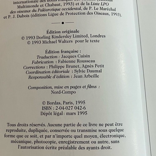 Les œufs d’oiseaux book like new, French bird egg guide