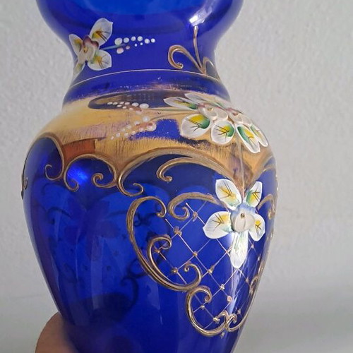 Glass vases Czech origin like new, set of two
