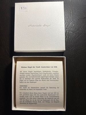 Collectible box with historic Amsterdam city seal 1416, new