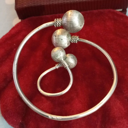 Lalaunis A21 925 silver bracelet and ring set used