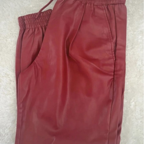 Zara leather pants like new, red, size XS 34