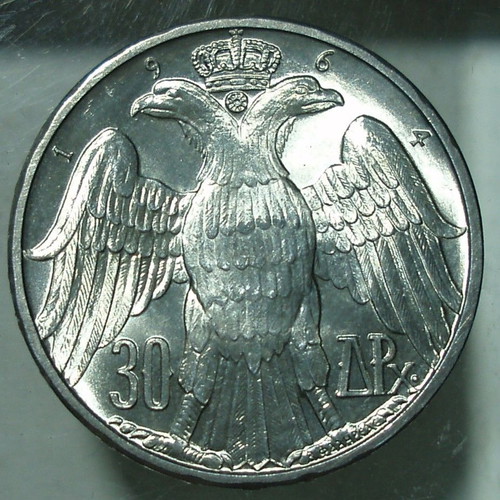 COINS OF THE WORLD, 30 Drachmai 1964  , Constantine II Royal Marriage.@20