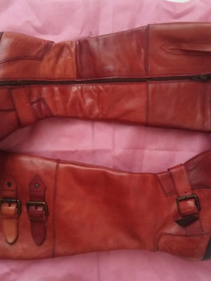 Leather boots like new, women's brown size 39