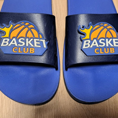 CUBANITAS kids' sandals used size 35 blue with basketball design