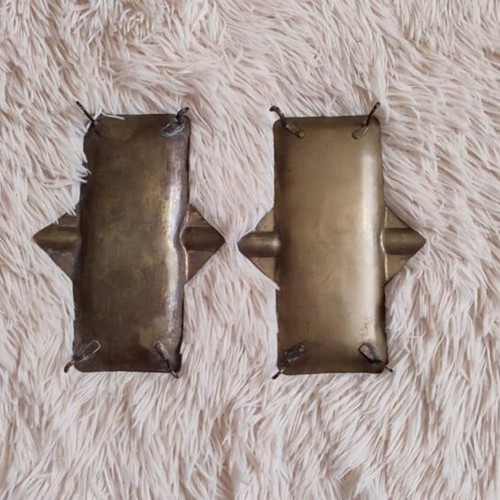 Egyptian brass table set vintage 1950s used