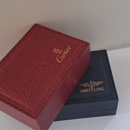 Watch boxes used, set of two with wooden interior
