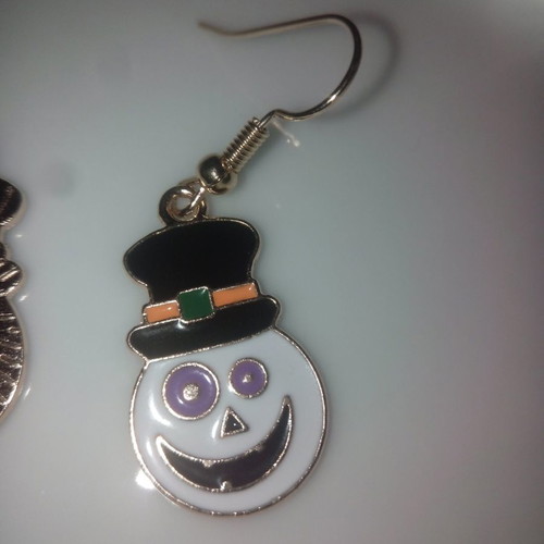 Halloween earrings new, faux metal, black and multicolor