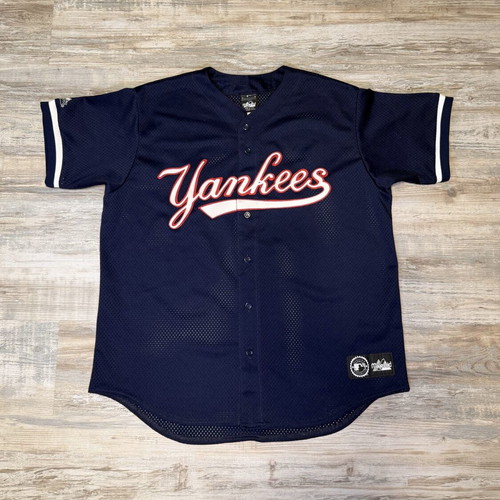 Yankees baseball jersey used, XL, navy blue mesh