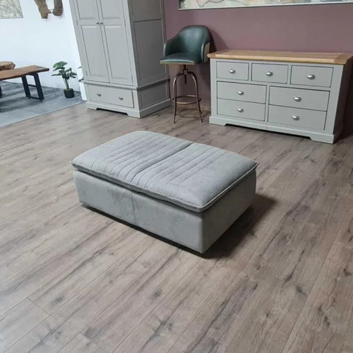 Large gray fabric stool with storage function new