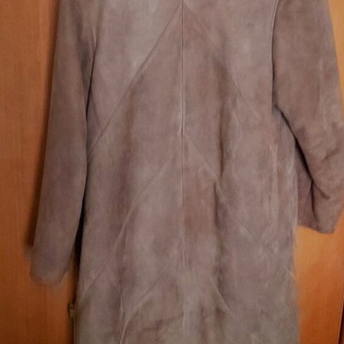 Mouton coat brown like new, genuine leather and fur, size M
