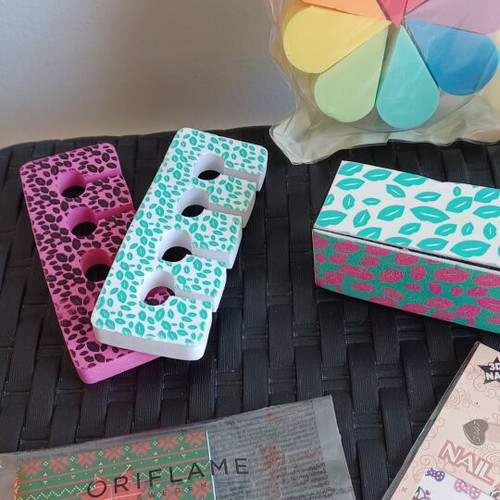 Beauty set with Oriflame nail care items and makeup sponges new
