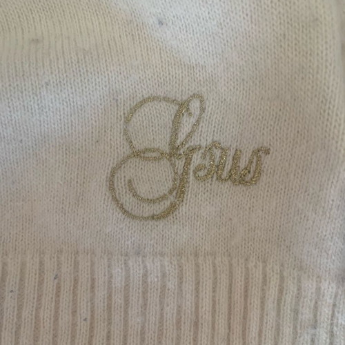 Gsus knitted strapless top like new, white, size S