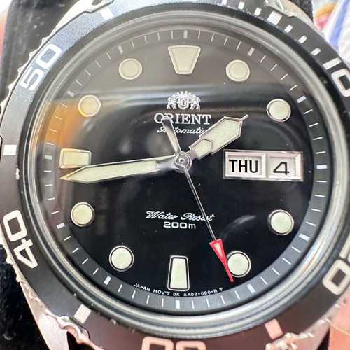 Orient Mako automatic dive watch like new with leather strap
