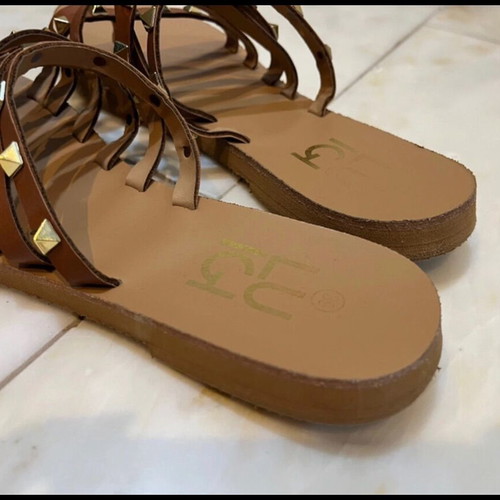 Luigi brown sandals with studs like new, size 39