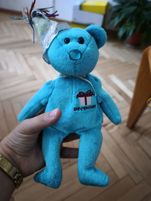 TY Beanie Babies December The Birthday Bear plush toy used