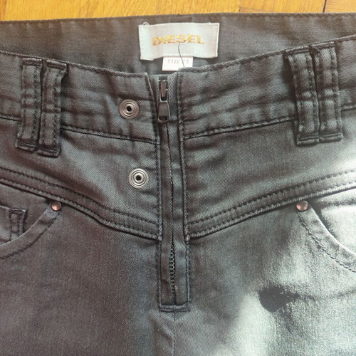Diesel women's black pants made of lightweight cotton fabric like new, sizes S/M