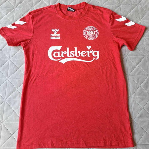 Denmark Fan T-shirt Hummel Carlsberg DBU used, size XS