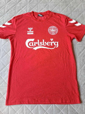 Denmark Fan T-shirt Hummel Carlsberg DBU used, size XS