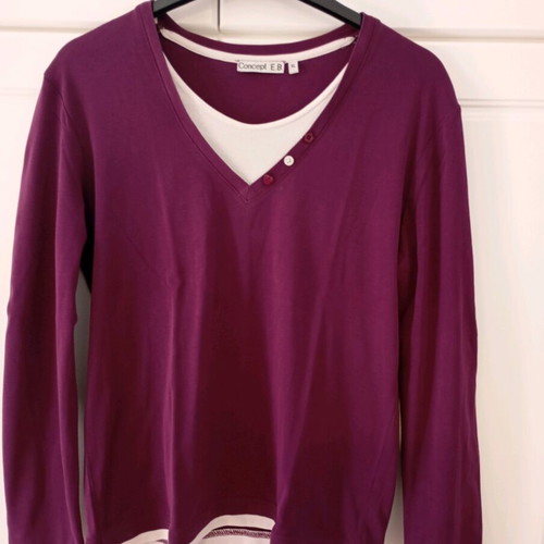 Concept long-sleeve blouse used, purple, size XL