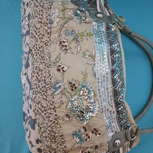 Fabric bag with sequins used