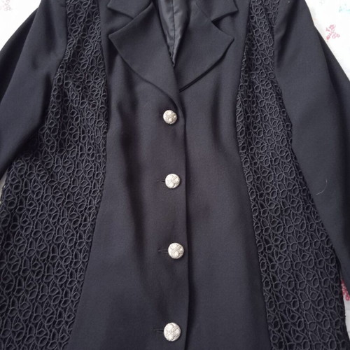 Black suit with guipure lace like new, size 48