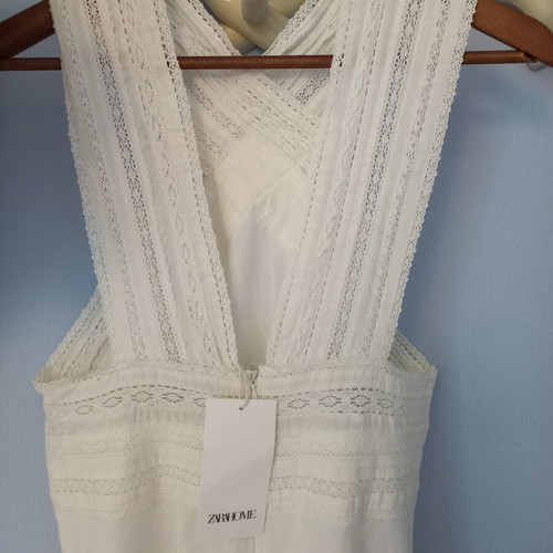 Zara Home maxi nightgown, size L, soft cotton, ecru