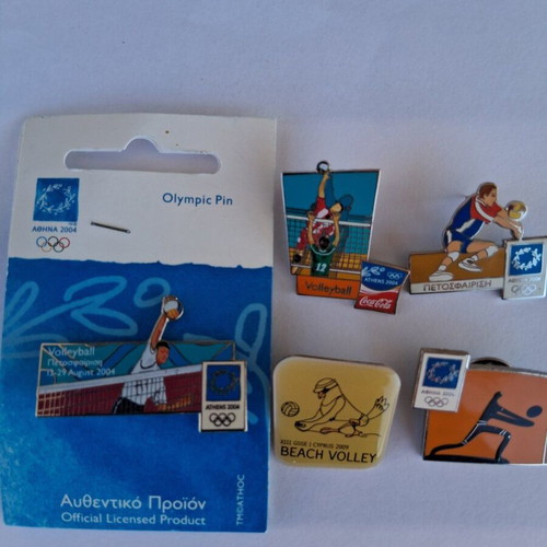 Volleyball pins from Athens 2004 Olympics and 2009 Beach Volley