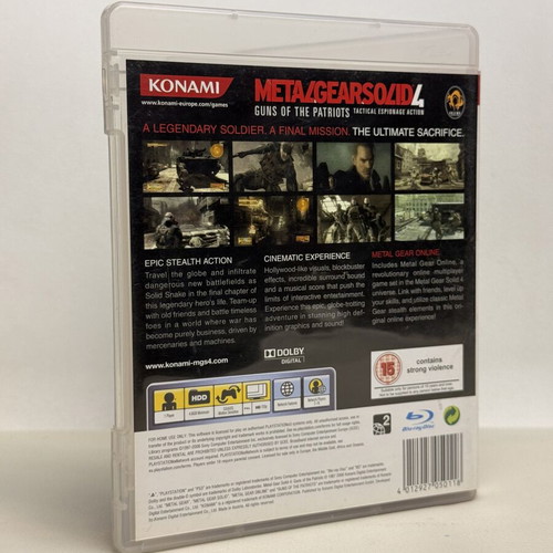 Metal Gear Solid 4 PS3 used action adventure game
