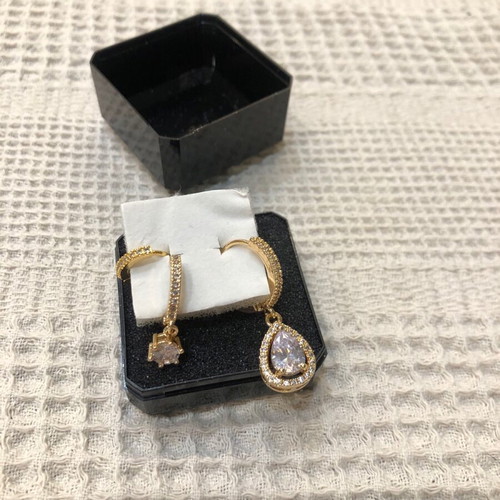 Triple hoop earrings with zirconia new, waterproof